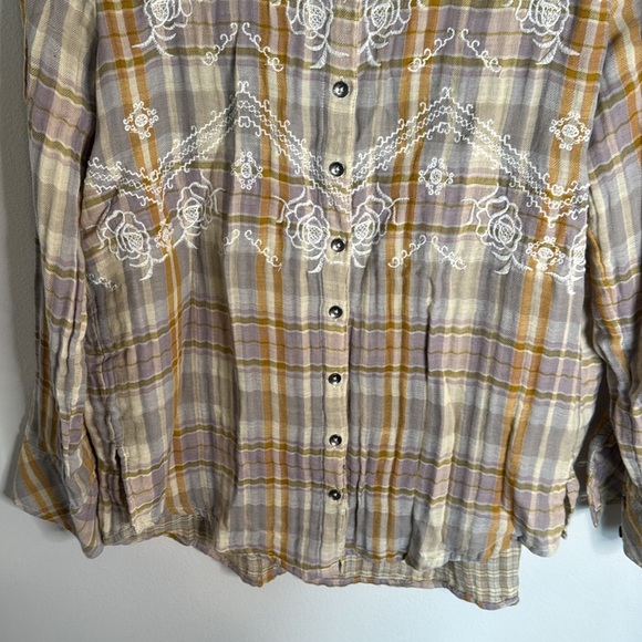 Free People Magical Plaid Shirt Size XS Rodeo Western Boho Cabincore - Picture 6 of 8
